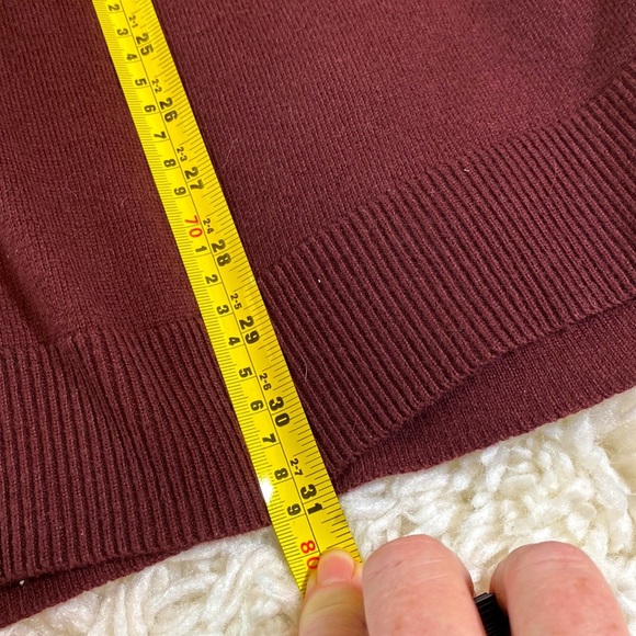EDDIE BAUER MEN’S COTTON CASHMERE XXL MEN’S BURGUNDY V NECK SWEATER XXL … - Picture 7 of 11